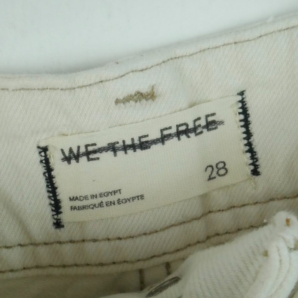 We The Free Aster Straight Jeans White Size 28 NWT High Rise Relaxed Rigid Denim - Picture 7 of 12